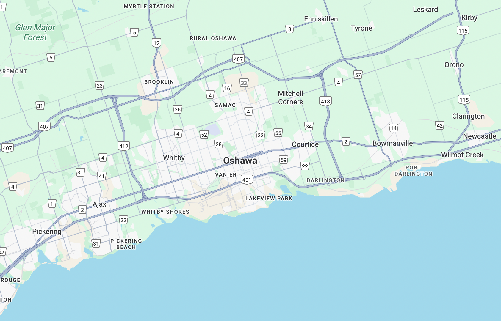 Basement waterproofing service area in Durham Region Durham Region waterproofing service area map