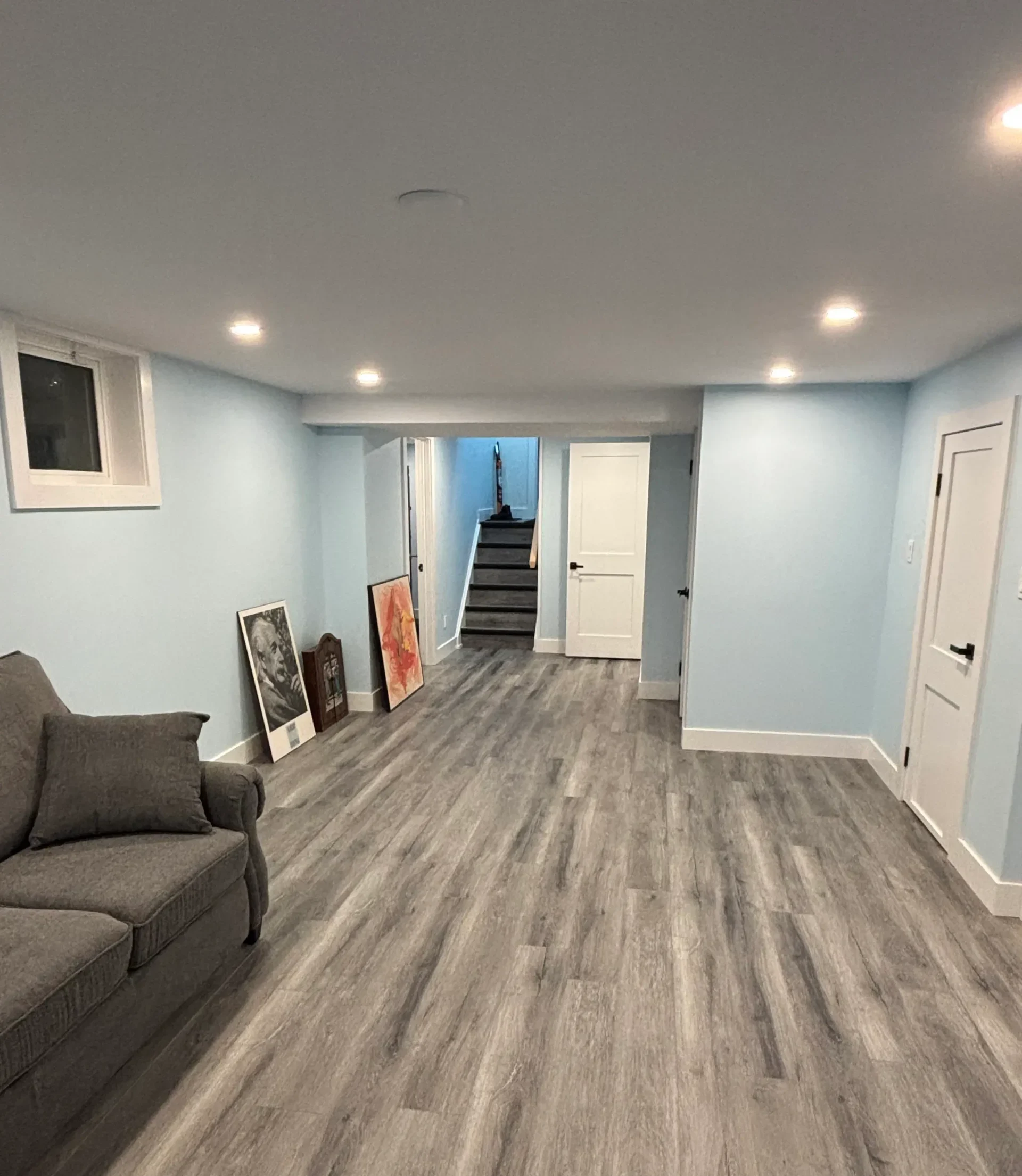 Oshawa Finished Basement Wilworks Renovations A standard finished basement in Oshawa by Wilworks Renovations