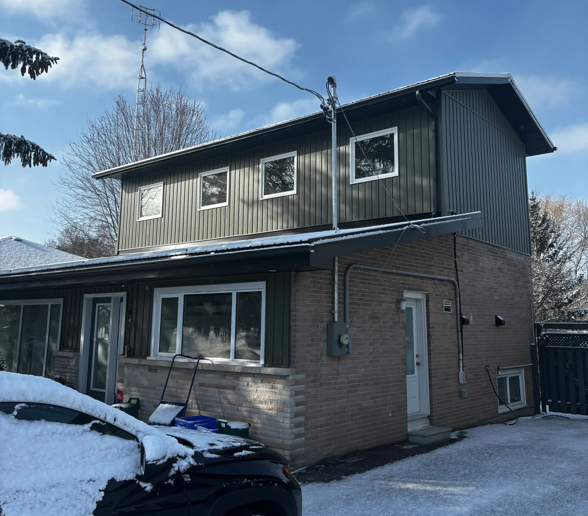 Home Addition Cost Durham Region – Wilworks Renovations Home addition under construction in Durham Region showing new framing tied into existing house
